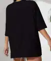 Kadın T-shirt Penye Compack Classical Baskılı Kısa kol Tişört - Siyah