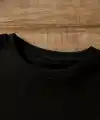 Kadın Tişört Ayı Baskılı Bisiklet Yaka Yazlık Kısa Kol T-shirt - Siyah