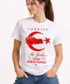 Kadın TÜRKİYE Ay Yıldız 2026 Dünya Kupasi Taraftar Forma T-Shirt - Beyaz