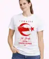 Kadın TÜRKİYE Ay Yıldız 2026 Dünya Kupasi Taraftar Forma T-Shirt - Beyaz