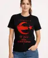 Kadın TÜRKİYE Ay Yıldız 2026 Dünya Kupasi Taraftar Forma T-Shirt - Siyah