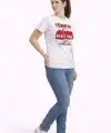Kadın TÜRKİYE Baskılı Tişört Ay Yıldız 2026 Dünya Kupası Taraftar Forma T-Shirt - Beyaz