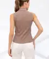 Kadın Yarım Balıkçı Yaka Fitilli Kaşkorse Atlet Basic Şık Badi - Bej
