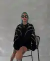 Kadın Yıldırım Baskılı Bisiklet Yaka 3 iplik pamuklu SweatShirt - Siyah