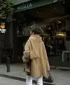 Kadın Yün Cıkartılabilen Atkılı , Kaban İkili Takım - Kahve