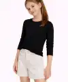 Kız Çocuk Basic Uzun Kollu Tişört Okul Günlük Rahat T-Shirt - Siyah