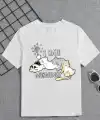 Kız Çocuk Bisiklet Yaka Baskılı T-Shirt - Beyaz