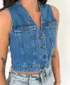 Kot Jeans Kadın Yelek - Mavi