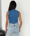 Kot Jeans Kadın Yelek - Mavi