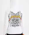 Metallica İki İplik Kapüşonlu Ön ve Arka Baskılı hoodie - Beyaz