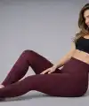Nonofit Kadın Yüksek Bel Full Extra Toparlayıcı Likralı Ön Arka ve Bilek Desenli - Bordo