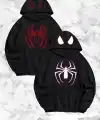 Örümcek Baskılı Sevgili Çift Kombini Kapüşonlu Sweatshirt & Hodie - Siyah