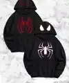 Sevgili Çift Kombini Örümcek Baskılı Kapüşonlu Sweatshirt Hoodie - Siyah