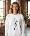 Sevgililer Günü Baskılı Oversize Bisiklet Yaka Sweatshirt - Beyaz