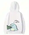 Sevgililer Günü Baskılı Oversize Kapüşonlu Sweatshirt Hoodie - Beyaz