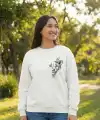 Sevgililer Gününe Baskılı Oversize Bisiklet Yaka Sweatshirt - Beyaz