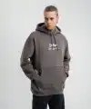 Üç İplik Kapşonlu Dijital Patchli SweatShirt - Füme