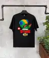 Unisex Baskılı Kısa Kol Çocuk T-Shirt - Siyah