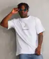 Unisex Baskılı Oversize T-Shirt - Beyaz