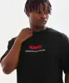 Unisex Baskılı Oversize T-Shirt - Siyah