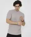 Unisex Bisiklet Yaka Slim fit T-Shirt- Taş