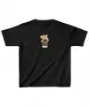 Unisex Çocuk Baskılı T-Shirt - Siyah