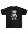 Unisex Çocuk Baskılı T-Shirt - Siyah