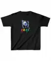 Unisex Çocuk Baskılı T-Shirt - Siyah