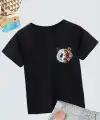 Unisex Çocuk Baskılı T-Shirt - Siyah