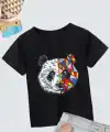Unisex Çocuk Baskılı T-Shirt - Siyah