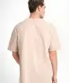 Unisex Düz Biskilet Yaka Oversize T-shirt - Bej