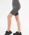 Yüksek Bel Biker Sporcu Şort - Füme