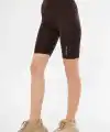 Yüksek Bel Biker Sporcu Şort - Kahve