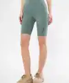 Yüksek Bel Fitilli Biker Baskılı Şort - Mint Yeşili