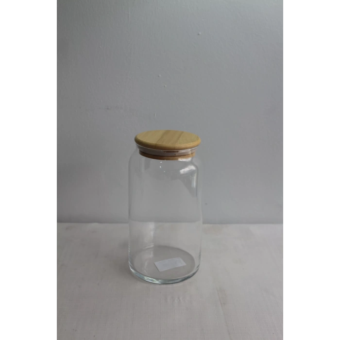 Bambu kapaklı Cam Kavanoz 1100ml