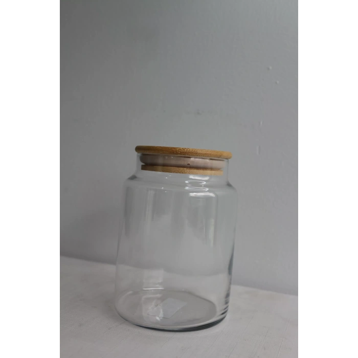 Bambu Kapaklı Cam Kavanoz 800ml