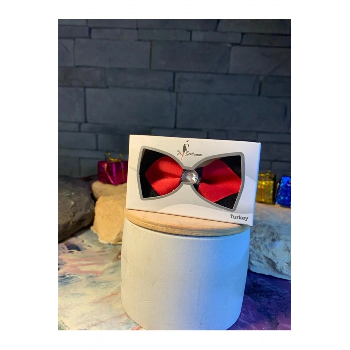 Bebek & Çocuk Siyah Bordo Renk 1-7 Yaş Lastikli Papyon