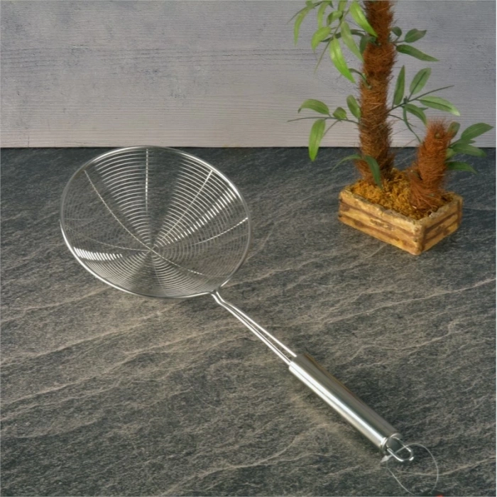 Çelik Yağ Kevgiri Paslanmaz Kızartma Kevgiri 18cm