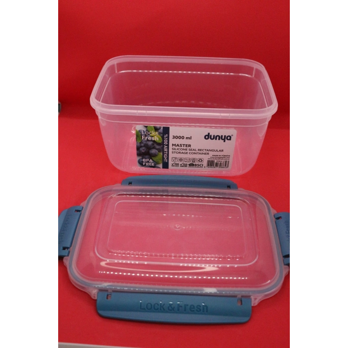 Dünya Pls 3000ml Master Dikdörtgen Saklama Kabı