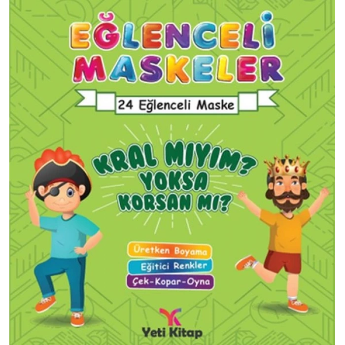 Eğlenceli maskeler kral mıyım yoksa korsan mı?