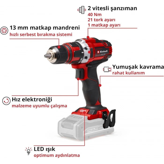 Einhell TE CD 18/40 Lİ Solo Vidalama