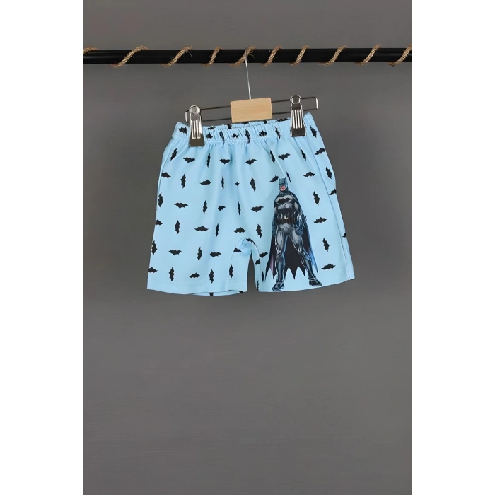 Erkek Çocuk Scuba Kumaş Batman Baskılı Deniz Şortu