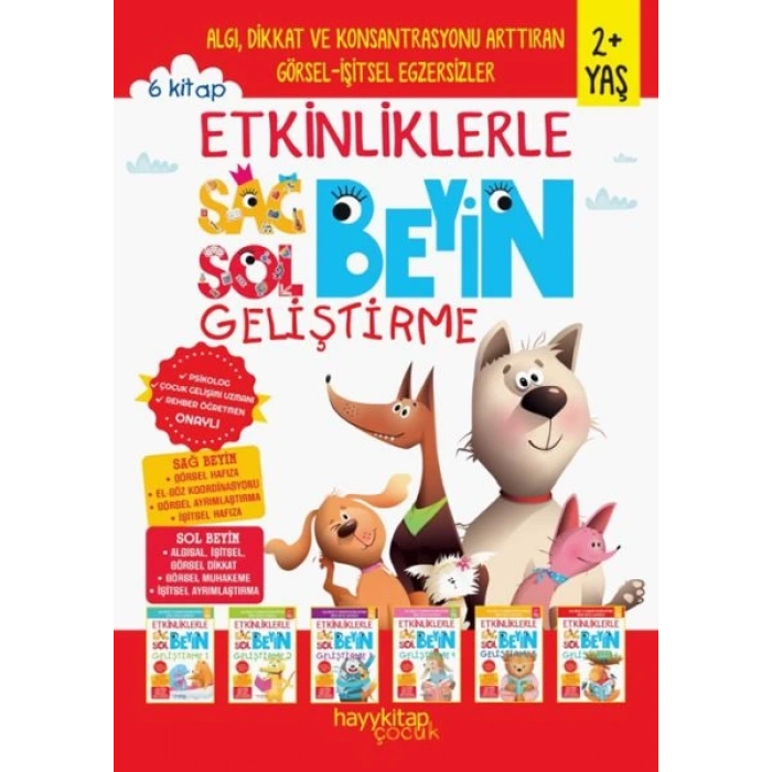 Etkinliklerle Sağ Beyin Sol Beyin Geliştirme (2+ Yaş) 6’lı Set