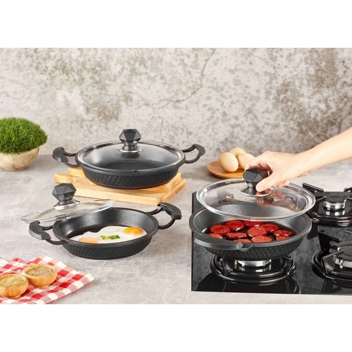 Kahramanlar Motto Döküm 3 lü Sahan Seti