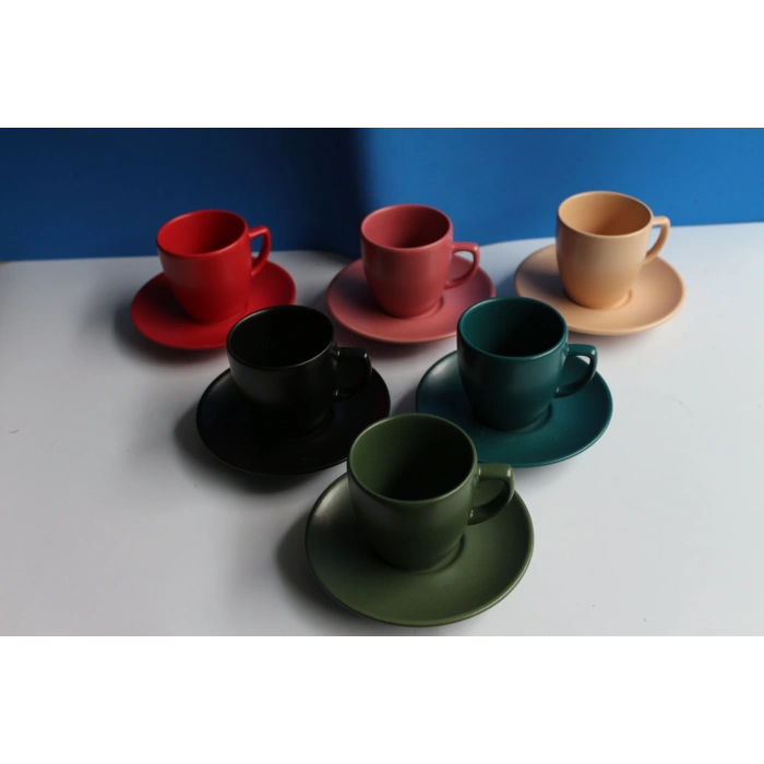 Magic 6lı Renkli Kahve Takımı Mat