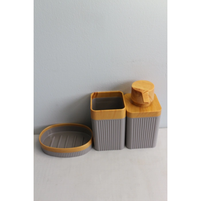 Maxel Mimoza Ahşap 3 lü Banyo Seti