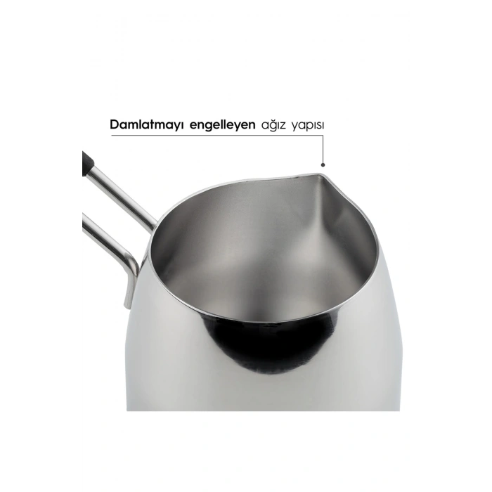 Nehir Modern 4 Parça Standlı Paslanmaz Çelik Cezve Seti