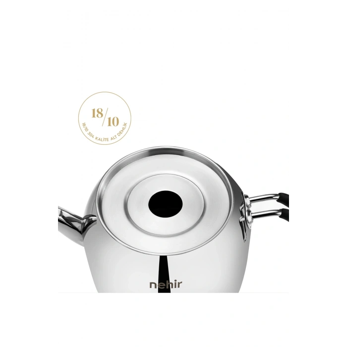 Nehir Modern Midi Orta Boy 1-2 Lt. Paslanmaz Çelik Çaydanlık Takımı