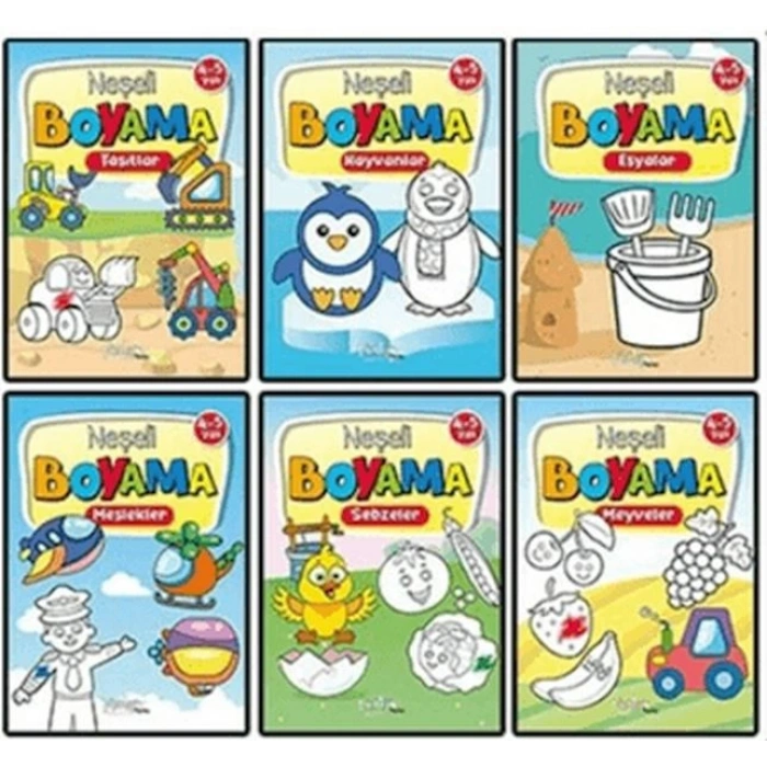 Neşeli Boyama 6 Kitap Set 4-5 Yaş
