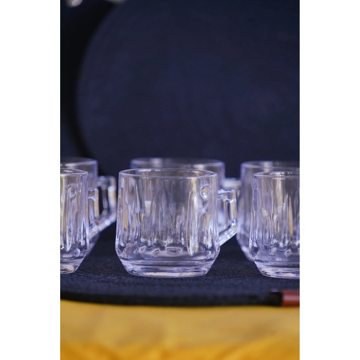 NSE Home Blinkmax Kulplu Şeffaf 6lı Fincan Bardak GLS-200